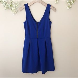 JustFab Zipper Front Dress Y2K Blueberry Royal Blue